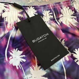 NWT Bugatchi Vibrant Palm Tree Swim Trunks